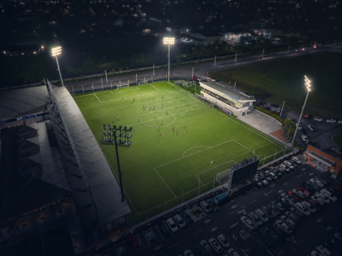 Vista aérea del estadio COS Sports Plaza